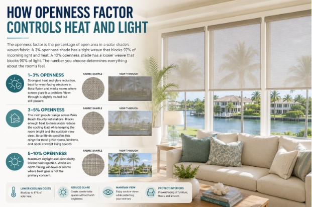 How the Openness Factor Controls Heat and Light