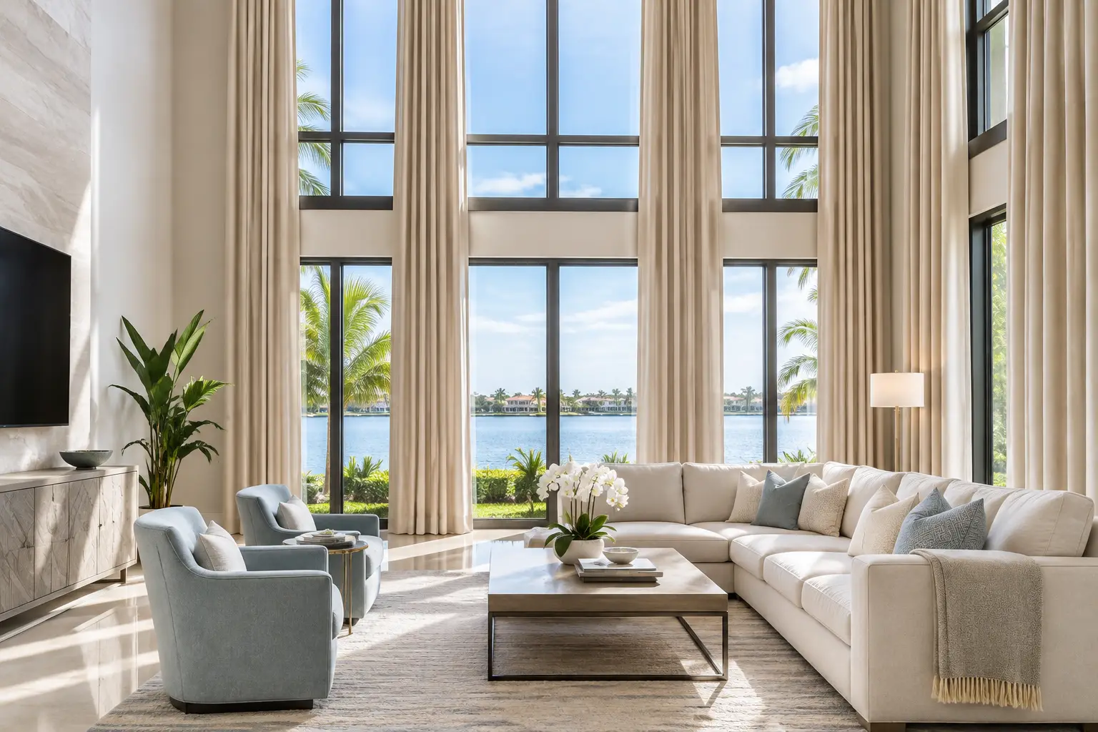 Draperies for Tall Windows That Fit Beautifully